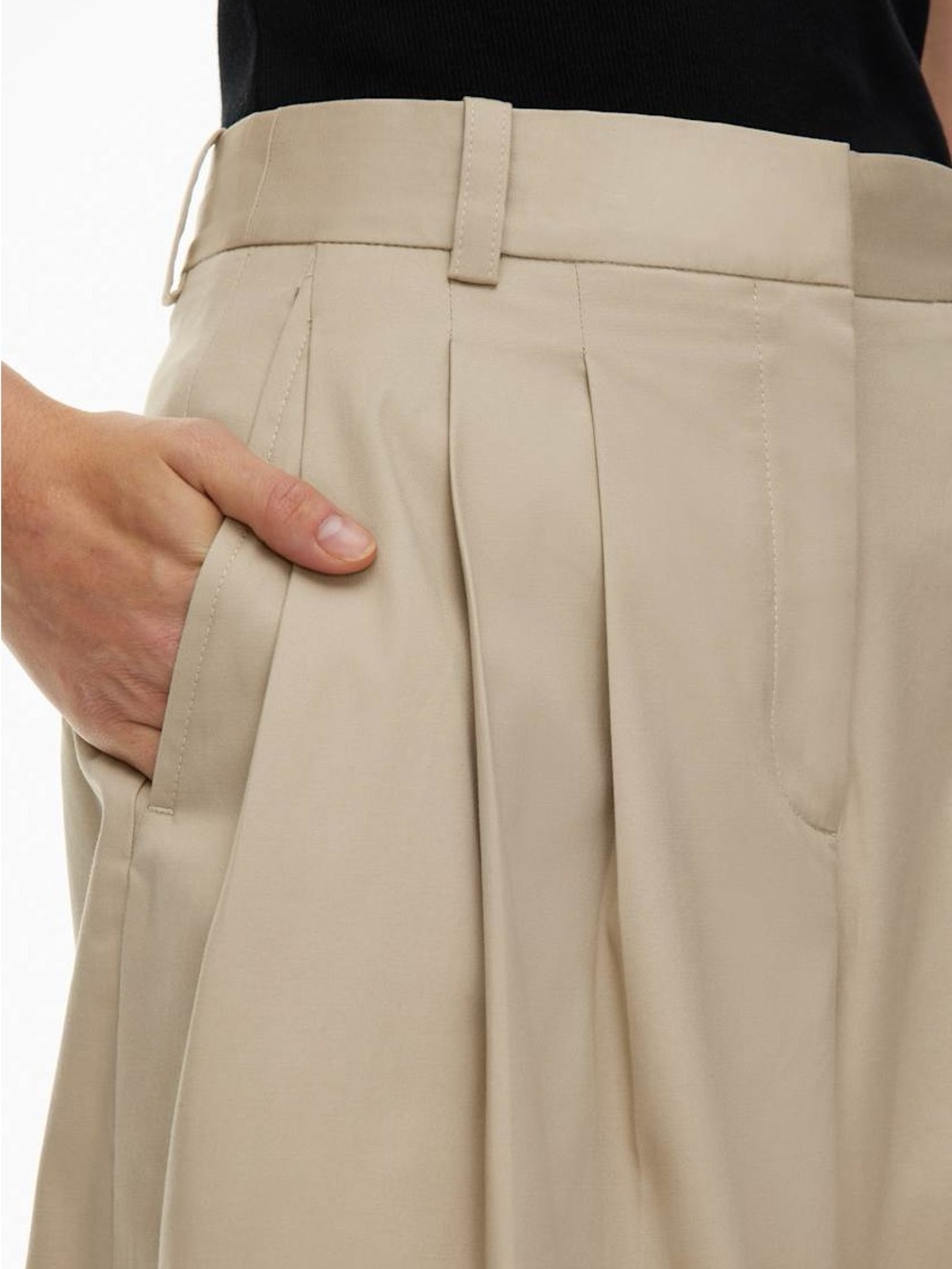 Aritzia Babaton High-Rise Wide-Leg Cropped Trousers in Beige - Picture 4 of 16